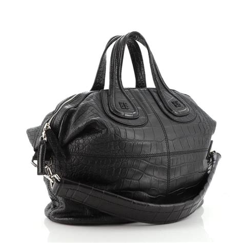 givenchy nightingale croc embossed|GIVENCHY Calfskin Crocodile Embossed Medium Nightingale .